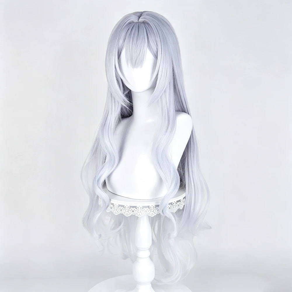 Genshin Impact Tsaritsa Cosplay Wig Headwear Earrings Anastasya Feodorovna Snezhnaya Light Purple Synthetic Curly Hair Halloween - view 2