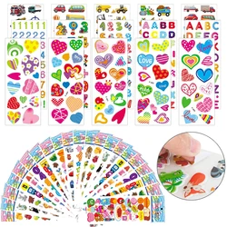 25/40/50/100pcs 3D Bubble Stickers Toys Children Sticker Plastic Cartoon Cute Birthday Gifts for Boys Girls Multiple Styles TMZ