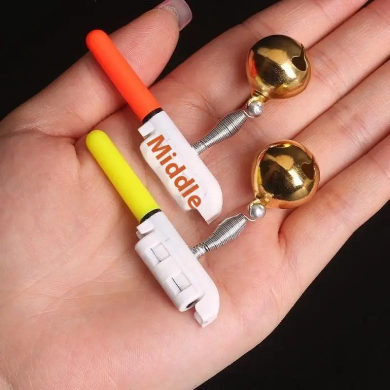 Barra de luz electrónica reutilizable con campana, juego de alarmas de pesca LED, accesorios, caña electrónica de pesca, palo luminoso, 5 uds.