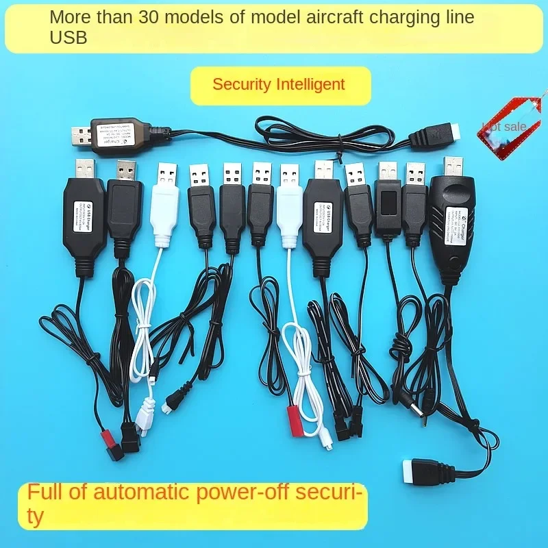 Multi-functional 4-axis Drone Battery Balance Charger with USB Charging Cable for Remote Control Drones and Helicopters