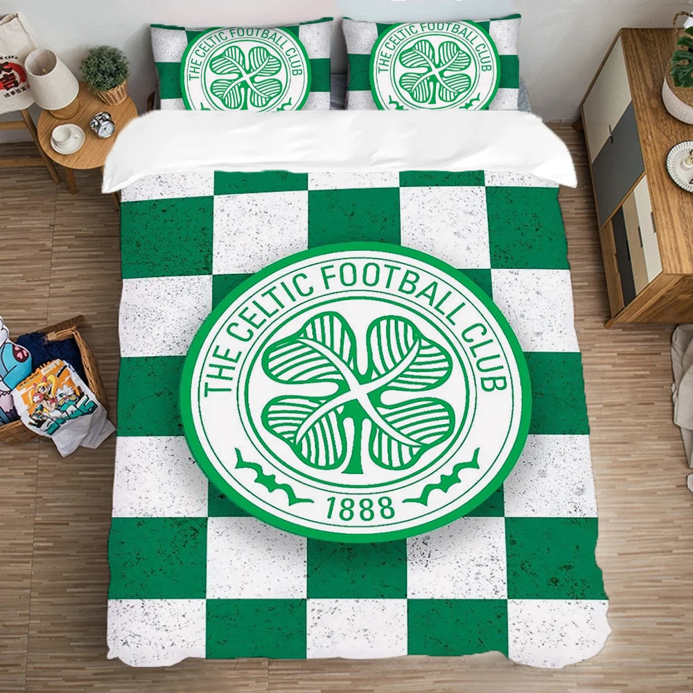 Fun Celtics-FC Duvet Cover Pillowcase Bedding Set For Adult Soccer Boy Girl Bedroom Decoration Quilt Cover Gift US EU AU Size