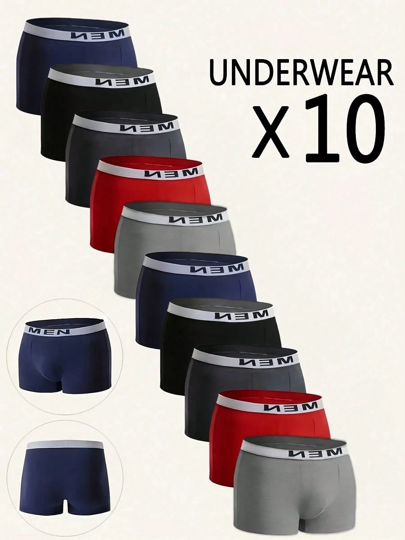 

Мужские однотонные дышащие эластичные трусы-боксеры для повседневной носки