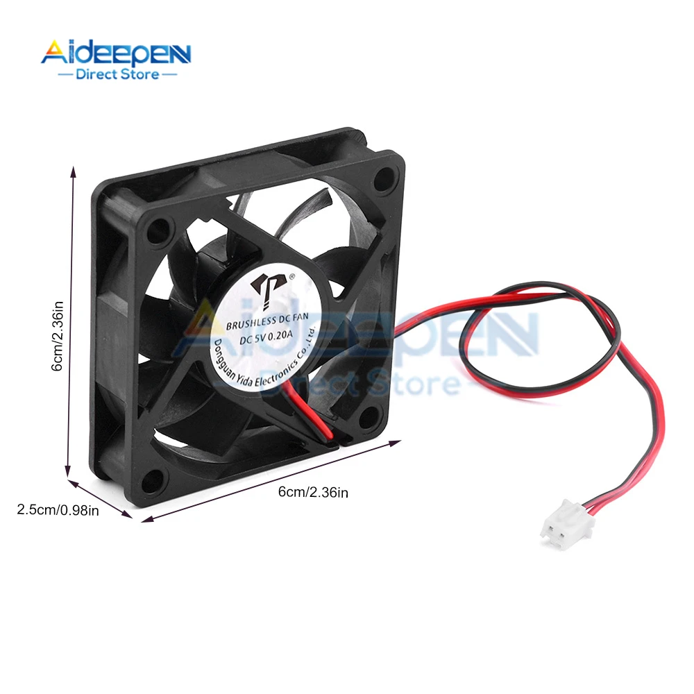 6015 Cooling Fan Brushless 3D Printer Parts 2Pin For Extruder DC Cooler Blower Plastic Fans envio gratis 5V 12V 24V 0.15A 0.2A