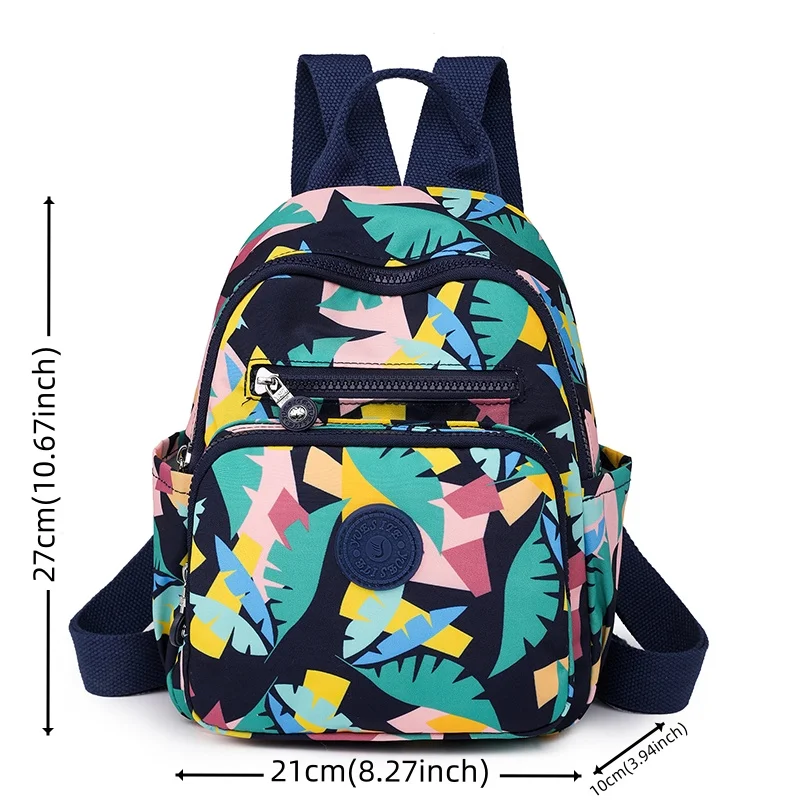 Women\'s Fashion Backpack Waterproof Nylon Large-capacity Female Versatile Printing Rucksack Ladies Leisure Light Travel Knapsack