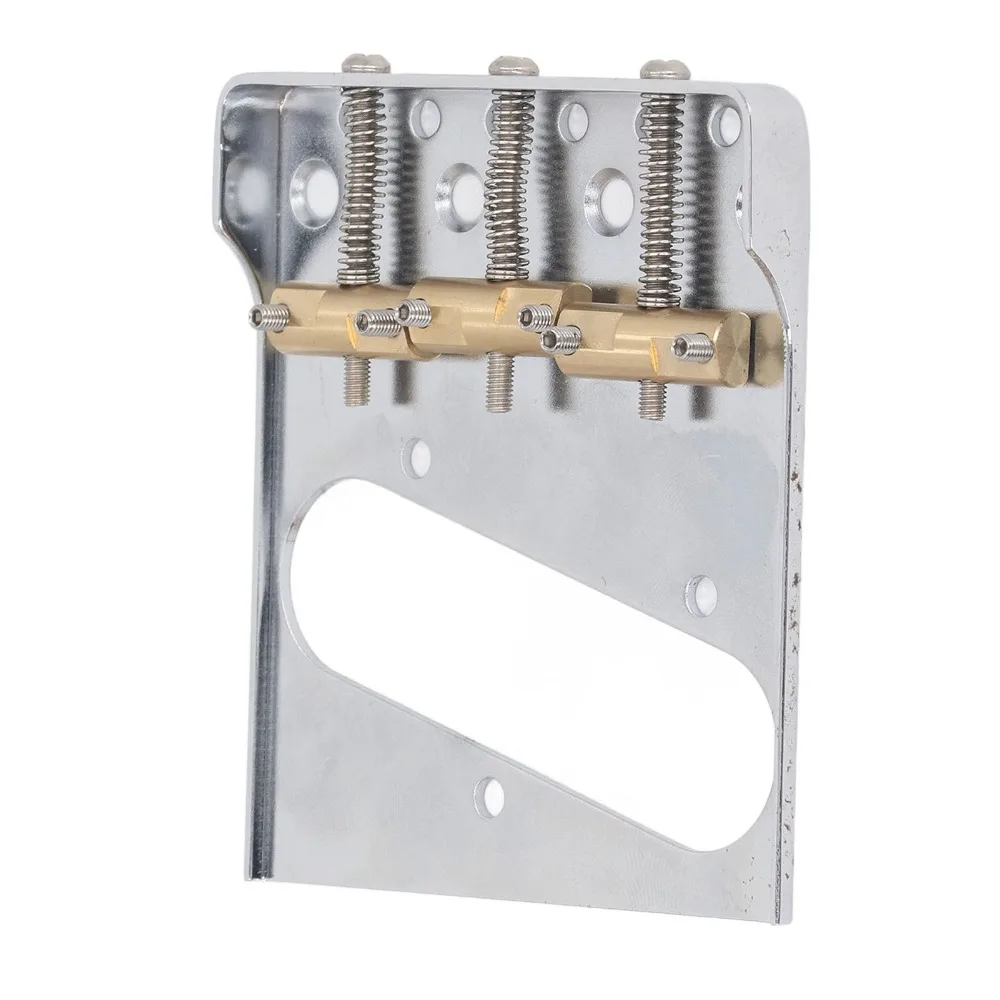 3 Saddles Guitar Bridge Tailpiece Cut-Down Sides Metal For Telecaster Bridge Silver Vintage Guitar Bridge For Electric Guitar