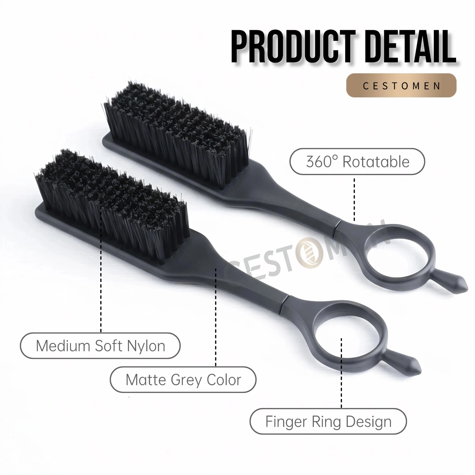 1Pc New Professional Rotate Mini Fade Brush Barber Neck Sweeping Hair Brushes Portable Beard Brush Facial Cleaning Tools For Men