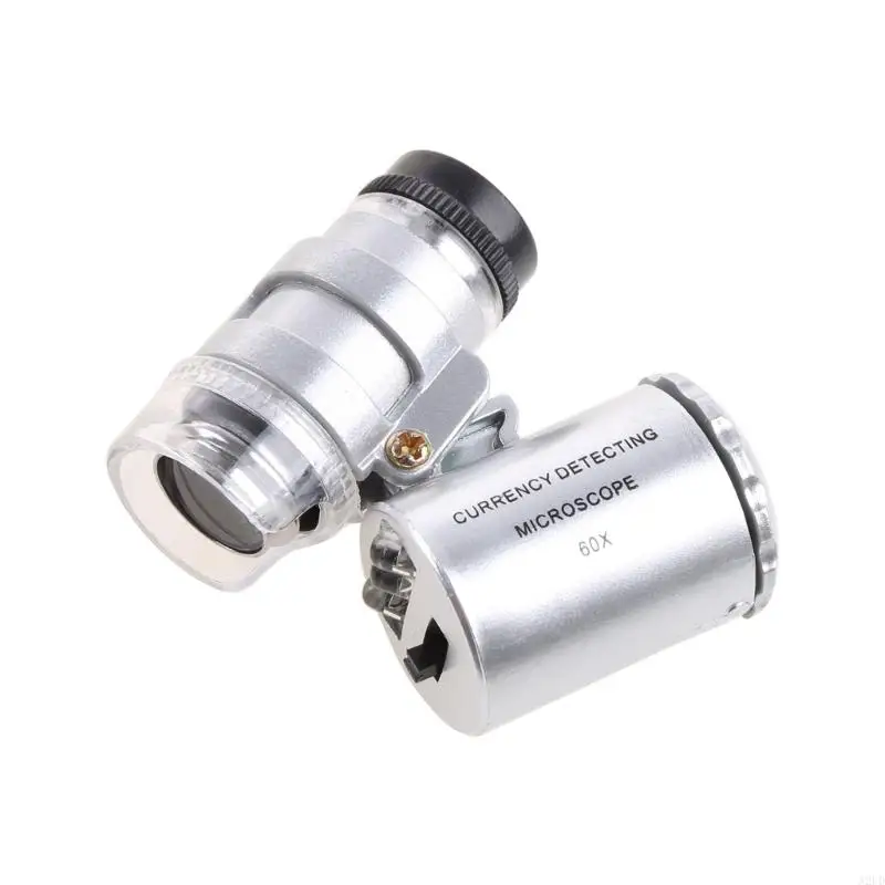 A2UD Mini 60X Vergrootglas Microscoop UV Juwelier Loep Valutadetector met LED-licht