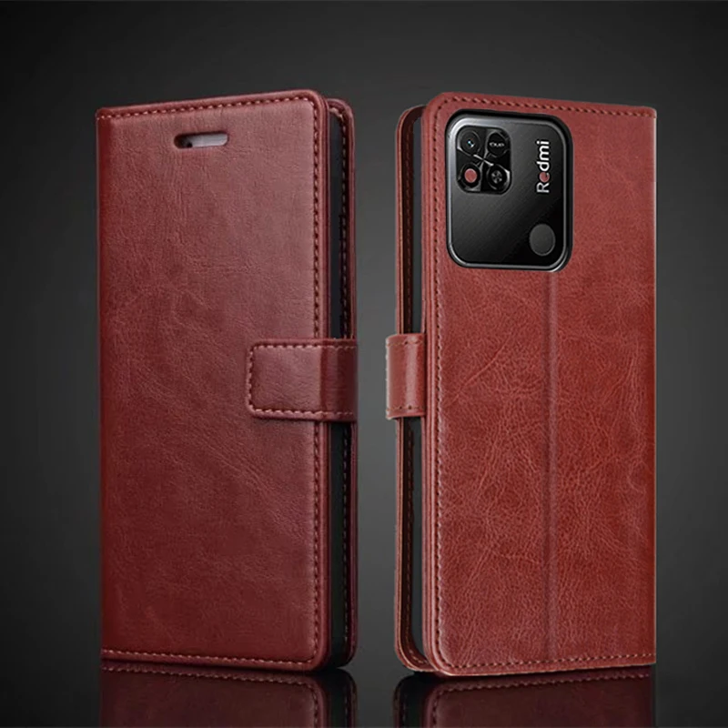 

case for Xiaomi Redmi 10A card holder cover case Pu leather Flip Cover Retro wallet phone bag fitted case business