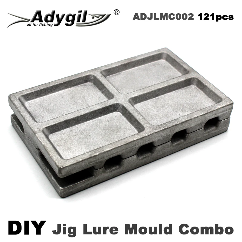 Adygil DIY wędkowanie 121 sztuk Jig przynęta mold Combo 45g 60g 80g 100g 4 ubytki