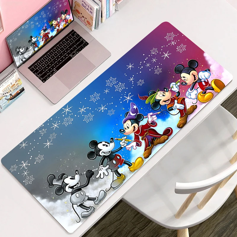 Laptop Mousepad Anime Mickey Mouse Table Mat Kawaii Office Keyboard Pads Pink Rubber Anti Slip Mouse Pad Large PC Game Mouse Mat