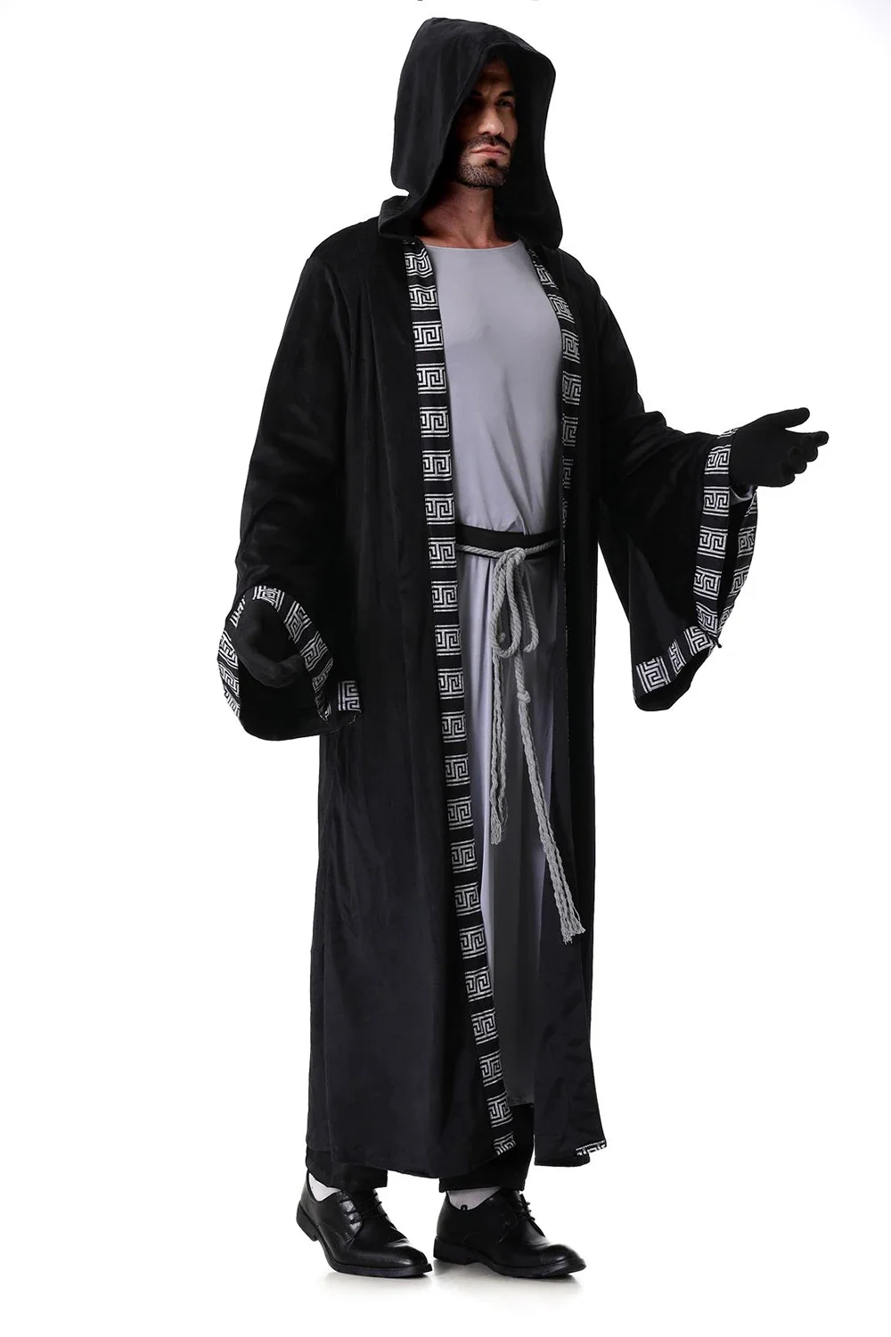 Mittelalterliche Religiöse Zauberer- und Priester-Cosplay-Roben für Halloween, Tag der Toten, Vampir-Kostüm, Karnevalsparty, Bühnenkostüm – Detail 8