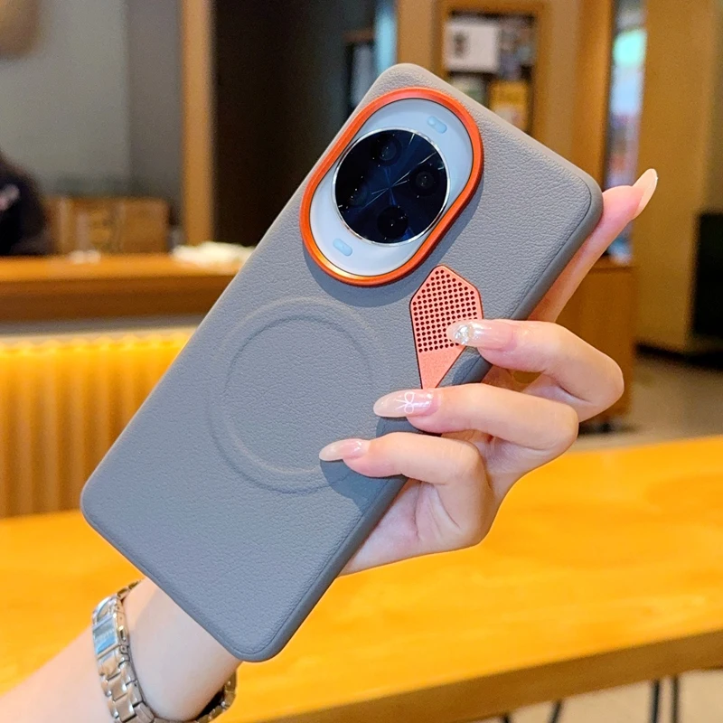 Heat Dissipation Phone Case For Huawei Nova 14 Ultra 14 Pro Magsafe Magnetic Luxury PU Leather Sturdy Durable Shockproof Cover