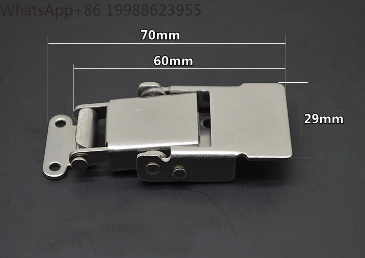 1pcs 304 Stainless Steel Hardware Hasps Agraffe Toolbox Padlock Lock Catch Wooden Case Box Spring Buckle