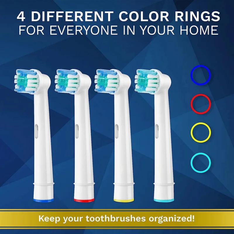 4Pcs Electric Toothbrush Replacement Precision Brush Heads Refill For Oral B Sensitive Clean Refills Heads SB-17A With 4pcs Caps