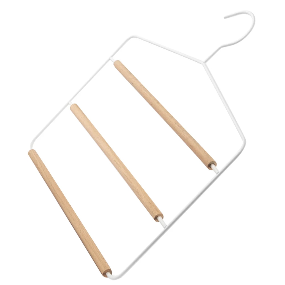 

Pants Hanger Multi-layer Clothes Rack 2 Tier White Space Saving Wardrobe Trousers Organizer Home Use Smooth Edge