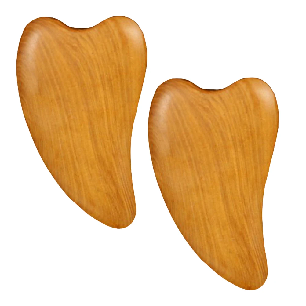 

2pcs Wooden Board Natural Massage Tool Facial Care Lightweight Skincare Plate Travel Friendly Facial Scraping Plate Massage