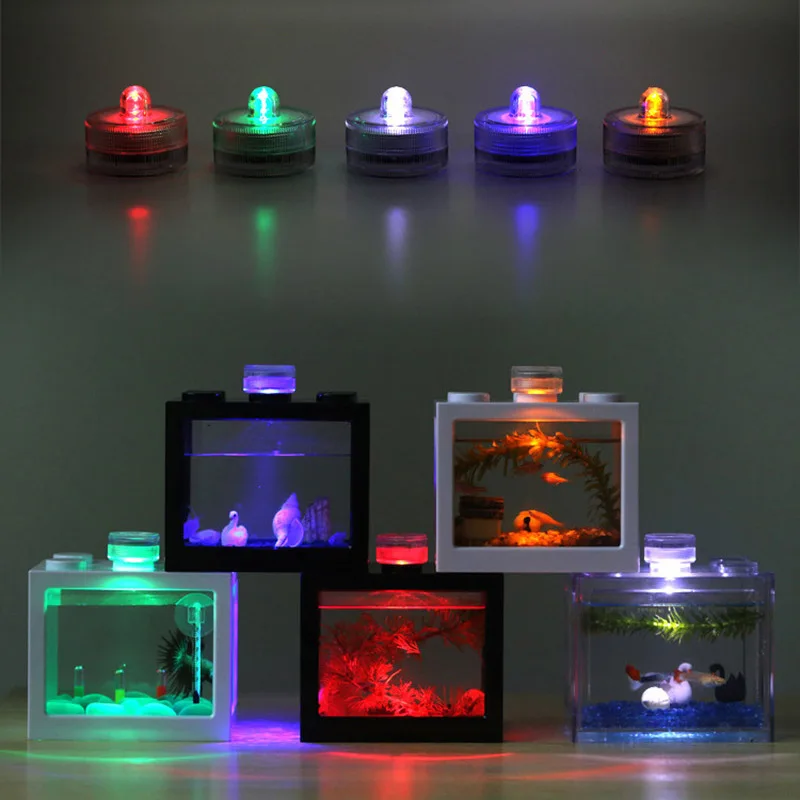 Fish Tank Landscaping Lights Electronic Candle Aquarium Lighting Lamp for Fish Aquatic Plants Tank Decorative Light for Fishbowl