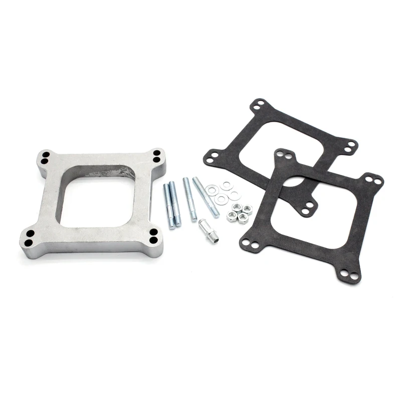 1inch Aluminum Carb Carburetor Spacer W/ 3/8inch Vacuum Tube Replacement for Chevy Ford Mopar Holley Carburetor Adapter