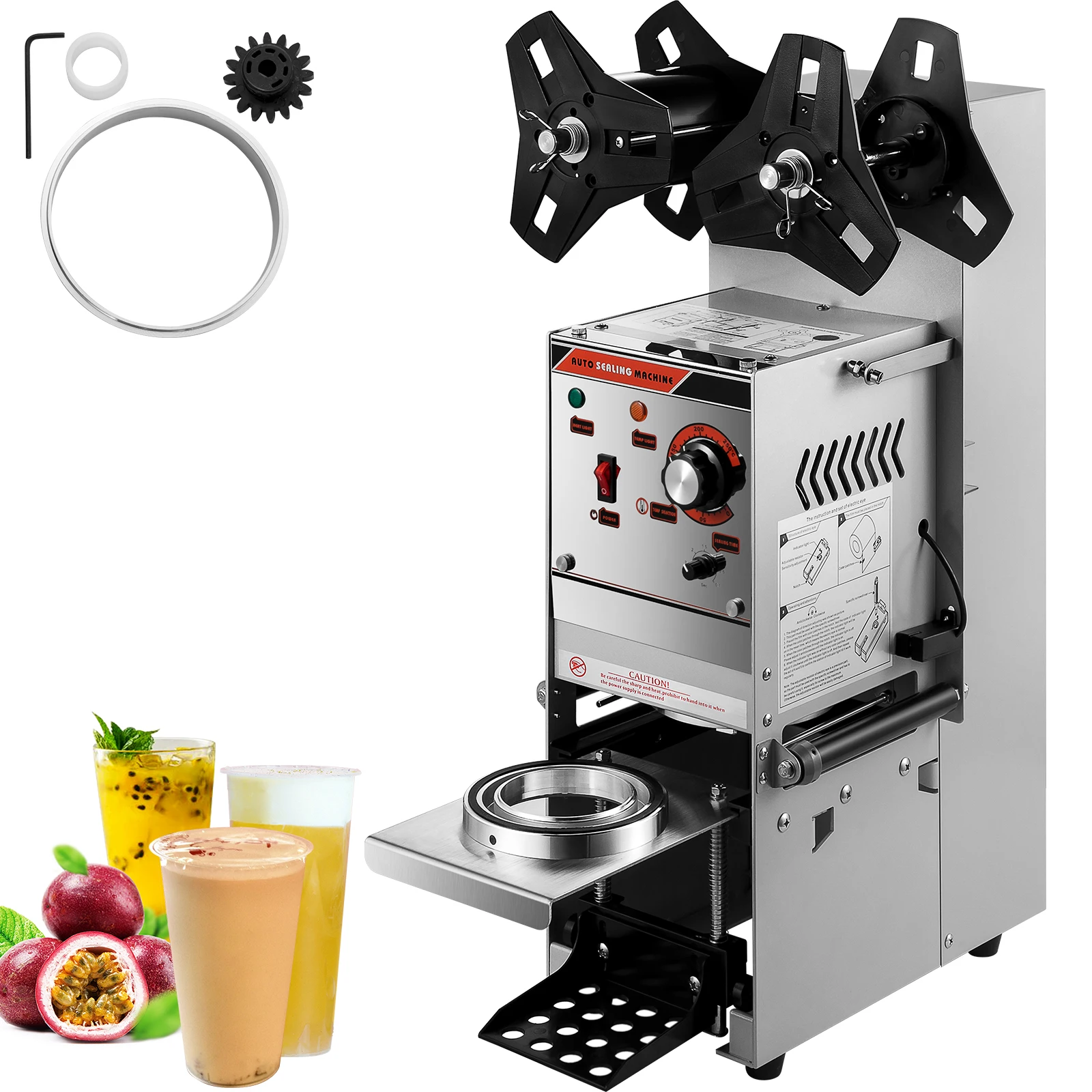 VEVOR Semi-automatic Cup Sealing Machine 300-500 Cup/h  90/95mm Cup Diameter Boba Cup Sealing Machine  for Bubble Milk Tea