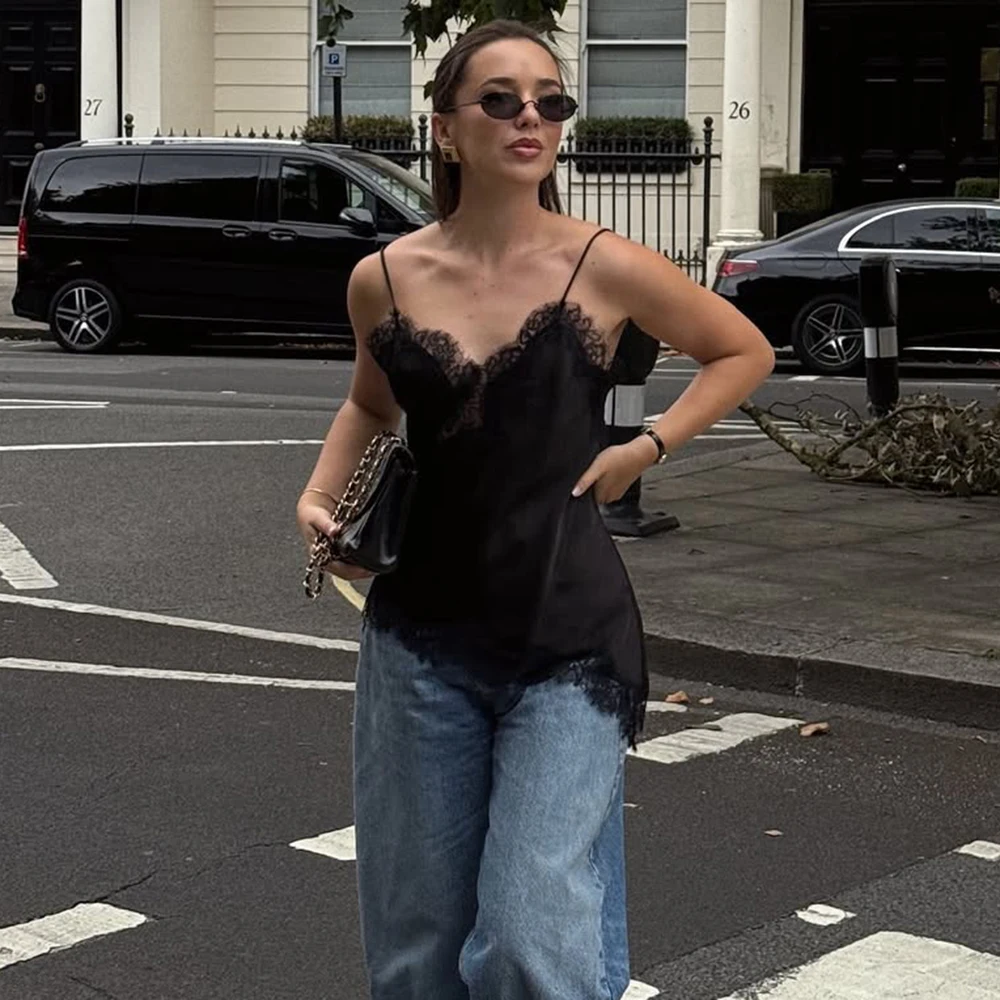 Ticketsx الدانتيل المرقعة حبال سترة المرأة بلا أكمام قبالة الكتف الجوف خارج الخامس الرقبة سليم القمم سيدة الصيف عطلة الشاطئ القمم