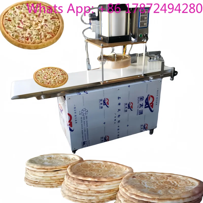 Pneumatic Tortilla Pizza-Former Pancake Automatic 7en 1 Pizza Crust Base Dough Pita Press Presser Naan Make Machine