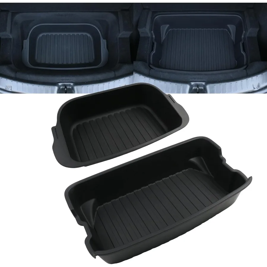 

2 Pcs Trunk Organizer for 2025+ Tesla Model Y Juniper Trunk Storage Box Organizer Tray with Custom Fit Design for Enhanced Carg