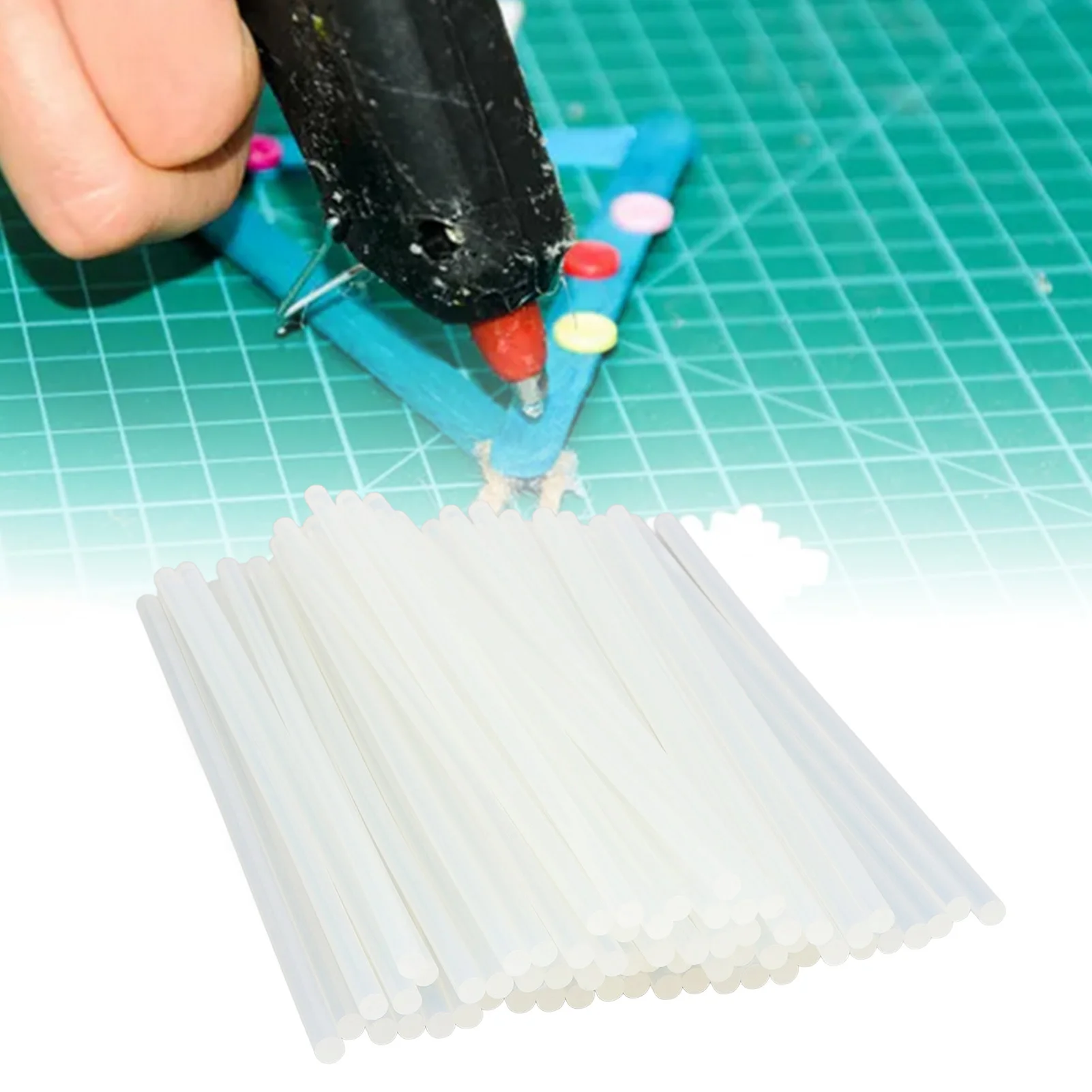 

180 шт., палочки для горячего клея, смола EVA, белые, прозрачные, сильная адгезия, термоплавкий клей, палочки для ремонта ручной работы, палочка для горячего клея