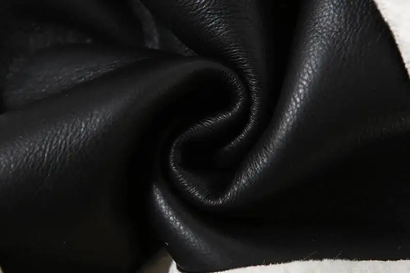 Chaquetas de Cuero PU con Parches de Piel de Cordero para Mujer, Cuello Camisero, Manga Larga, Estilo Informal, Abrigo Cálido