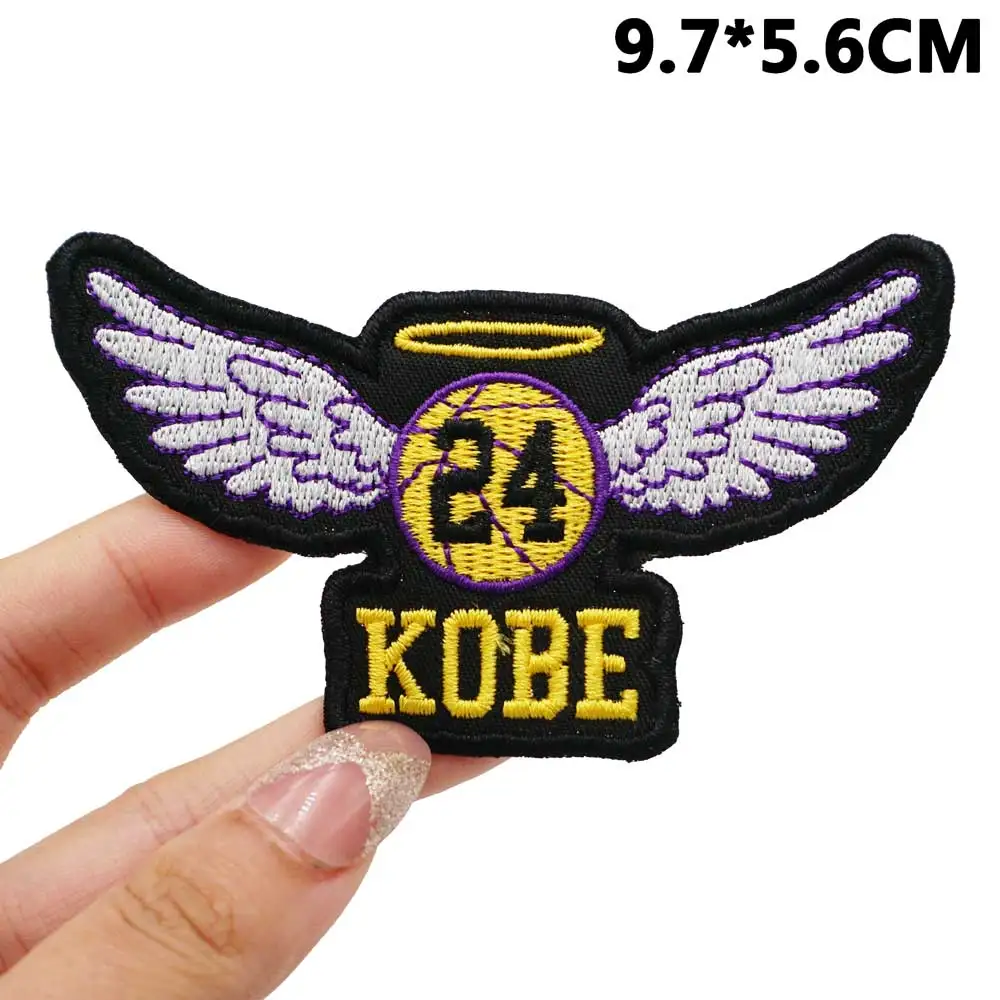 Basketball logo Embroidered Patches Applique Sewing Label punk biker Band Rock Clothes Badges with hook backing