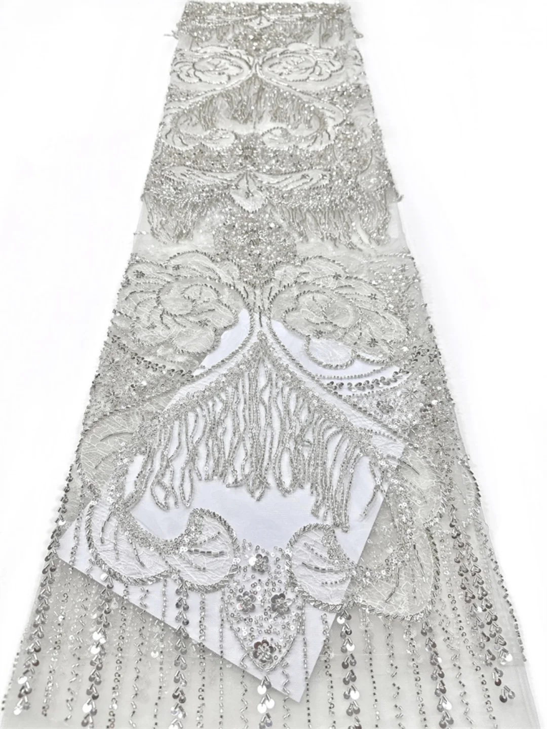 

Latest African Luxury 3D Tassels Lace Fabric Beaded Sequins 2026 French Tulle for Nigerian Wedding Party Dresses Embroidery Lace