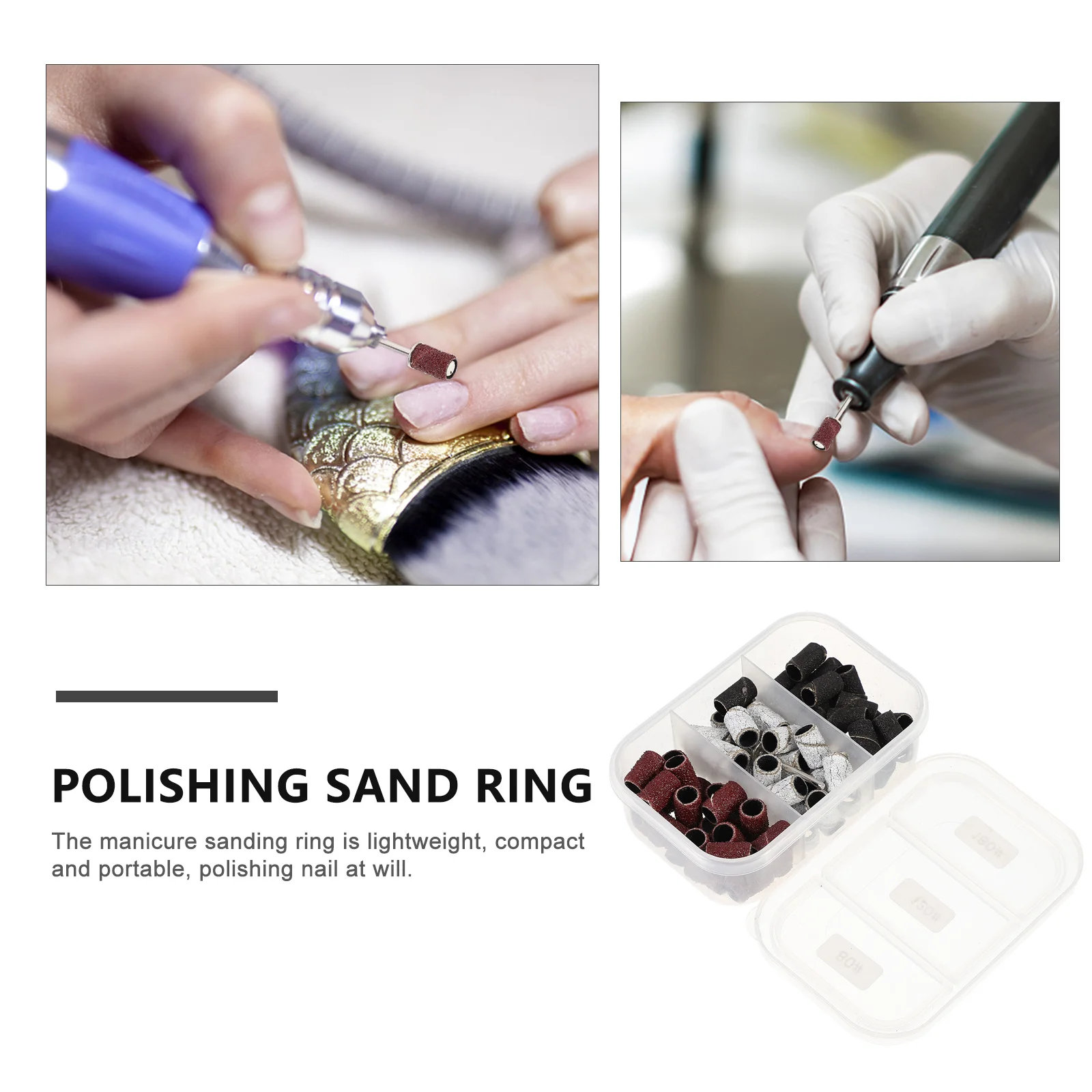 

75Pcs Manicure Grinding Rings Nail Sanding Heads Durable Polishing Tool Nail Home Beauty Salon