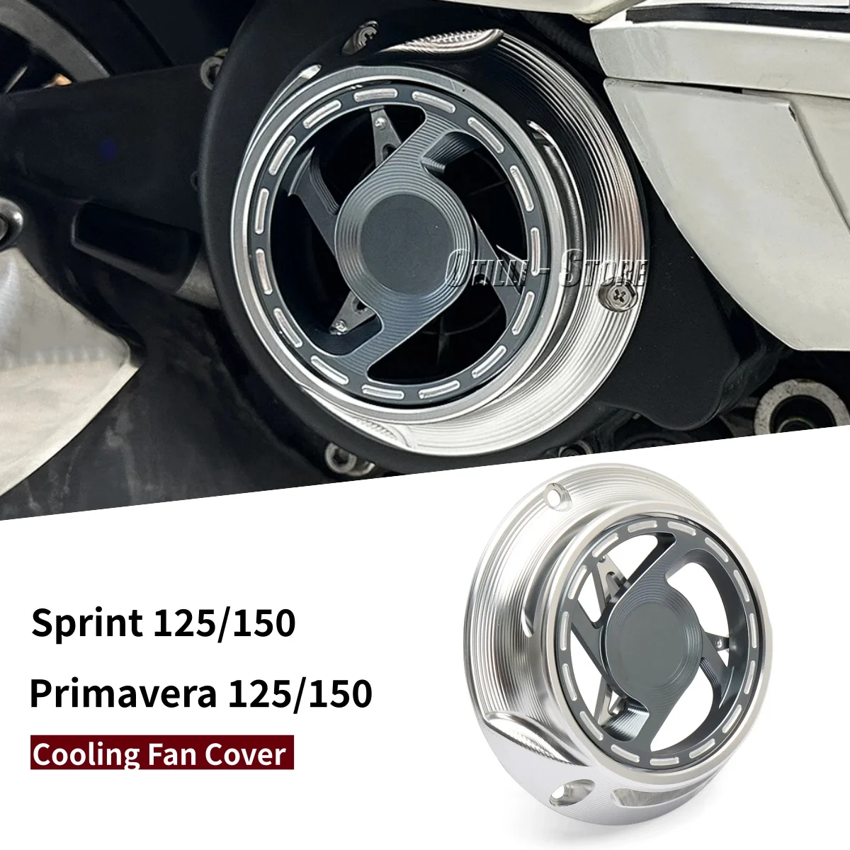 

Для Vespa Primavera Sprint 125 150, алюминиевая вращающаяся крышка охлаждающего вентилятора с ЧПУ, защита радиатора двигателя SPRINT PRIMAVERA