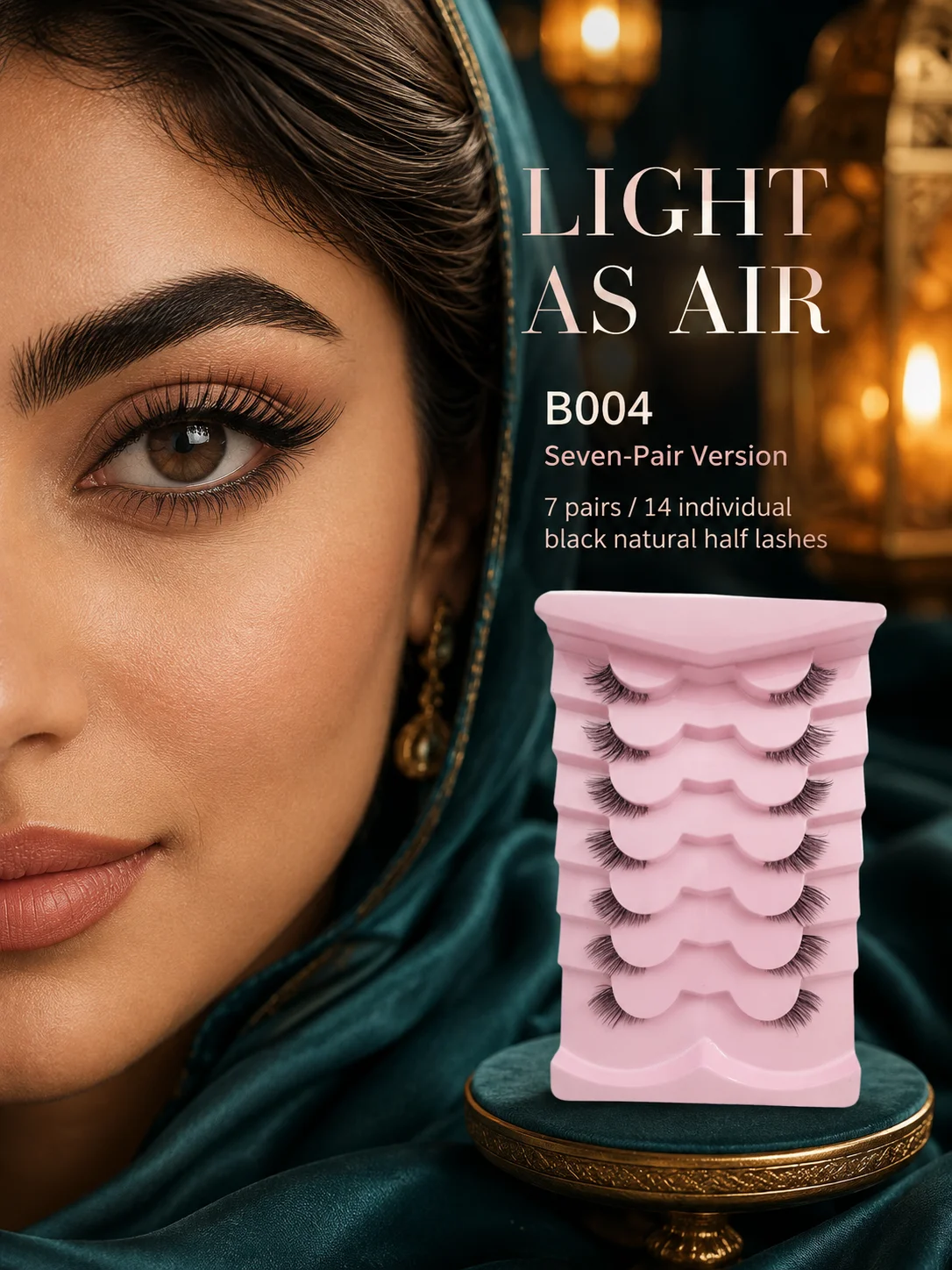 Mujie 7 Pairs of Half-Strip False Eyelashes, Natural-Looking Eyelashes for the Outer Corners of the Eye, Soft and Fluffy Faux Mink Hair, Transparent Invisible Stem, Half-Cut Design – Lifts and Enlarges the Outer Corners of the Eye, Light and Flexible, Won'T Press on the Eyes When Worn for Long Periods, Suitable for Daily Charm and Special Occasions