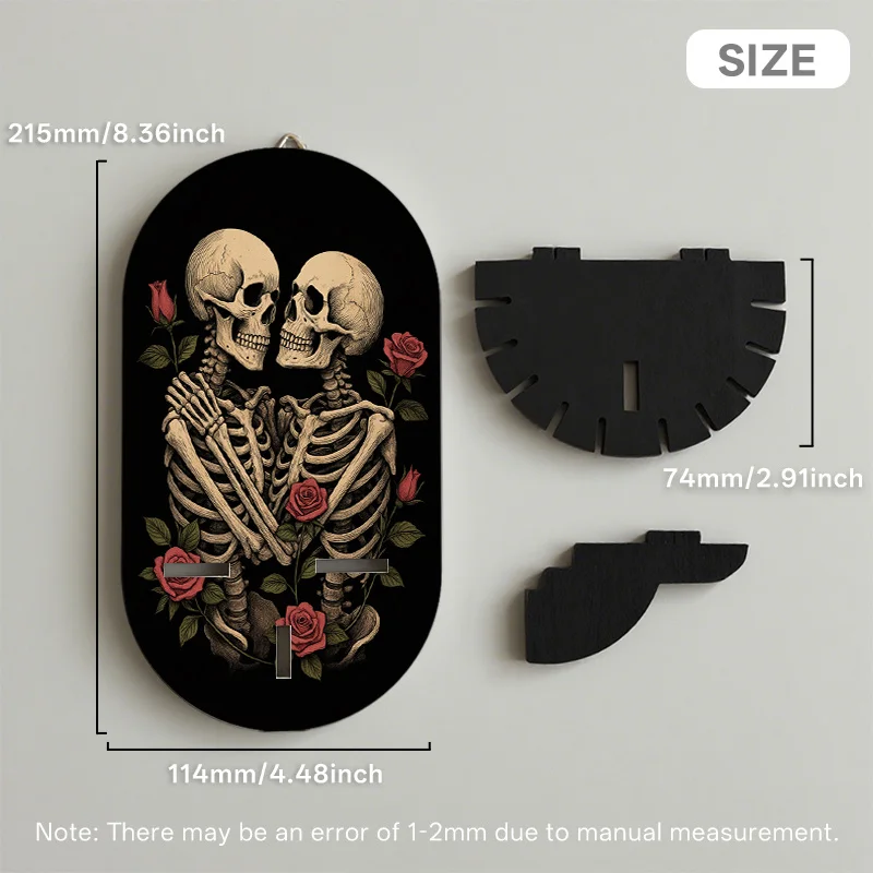2D High Resolution Flat Print Skeleton Rose Couple Pattern Floating Shelves, Decorative Wall Shelf for Easter Mother'S Day