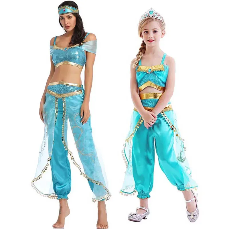 Disfraz de Halloween para niños, disfraz de princesa árabe Jasmine con accesorios lf[5