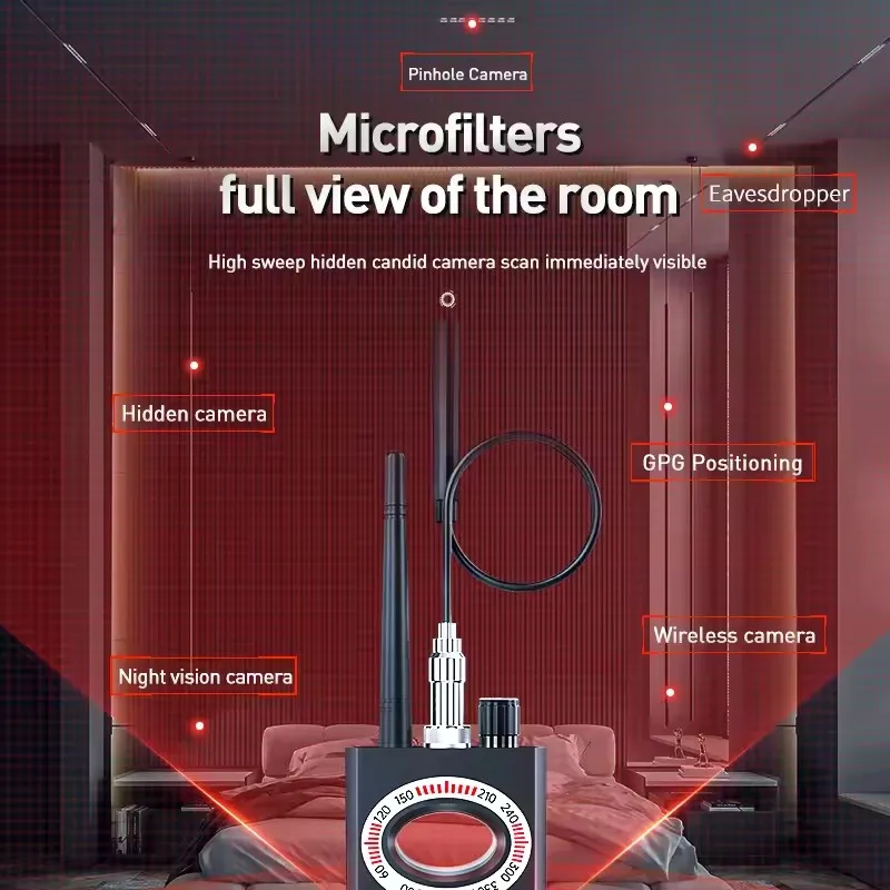 Multi-function K68S Anti Theft Camera Detector GPS Scanning Detecter RF GPS Tracker Wireless Bluetooth Camera Lens Device Finder