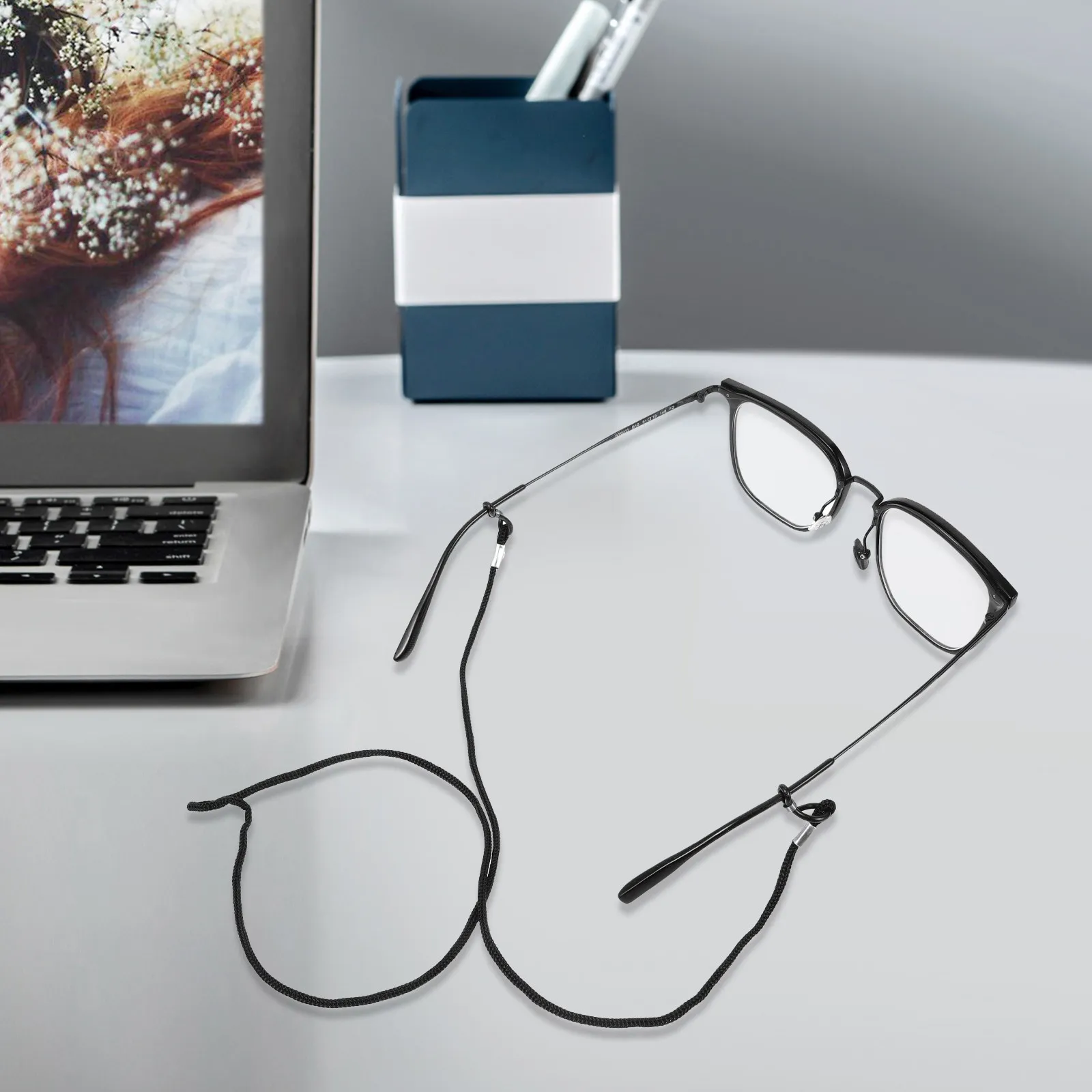 

12 шт. черных нейлоновых шнурков для очков, устойчивых к скольжению и царапинам, для солнцезащитных очков, очков для чтения и обычных очков