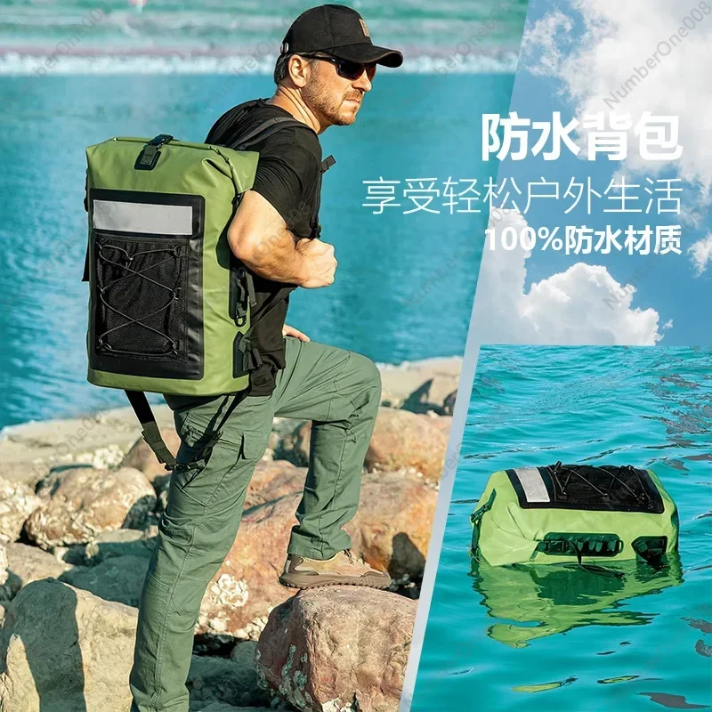 Waterproof Bucket Bag, Hiking Camping Back River 35L Waterproof Backpack Luya Waterproof Bag