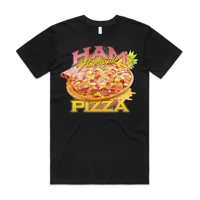 Ham Pineapple Pizza Homage T Shirt Funny Food Hawaiian Lovers Joke