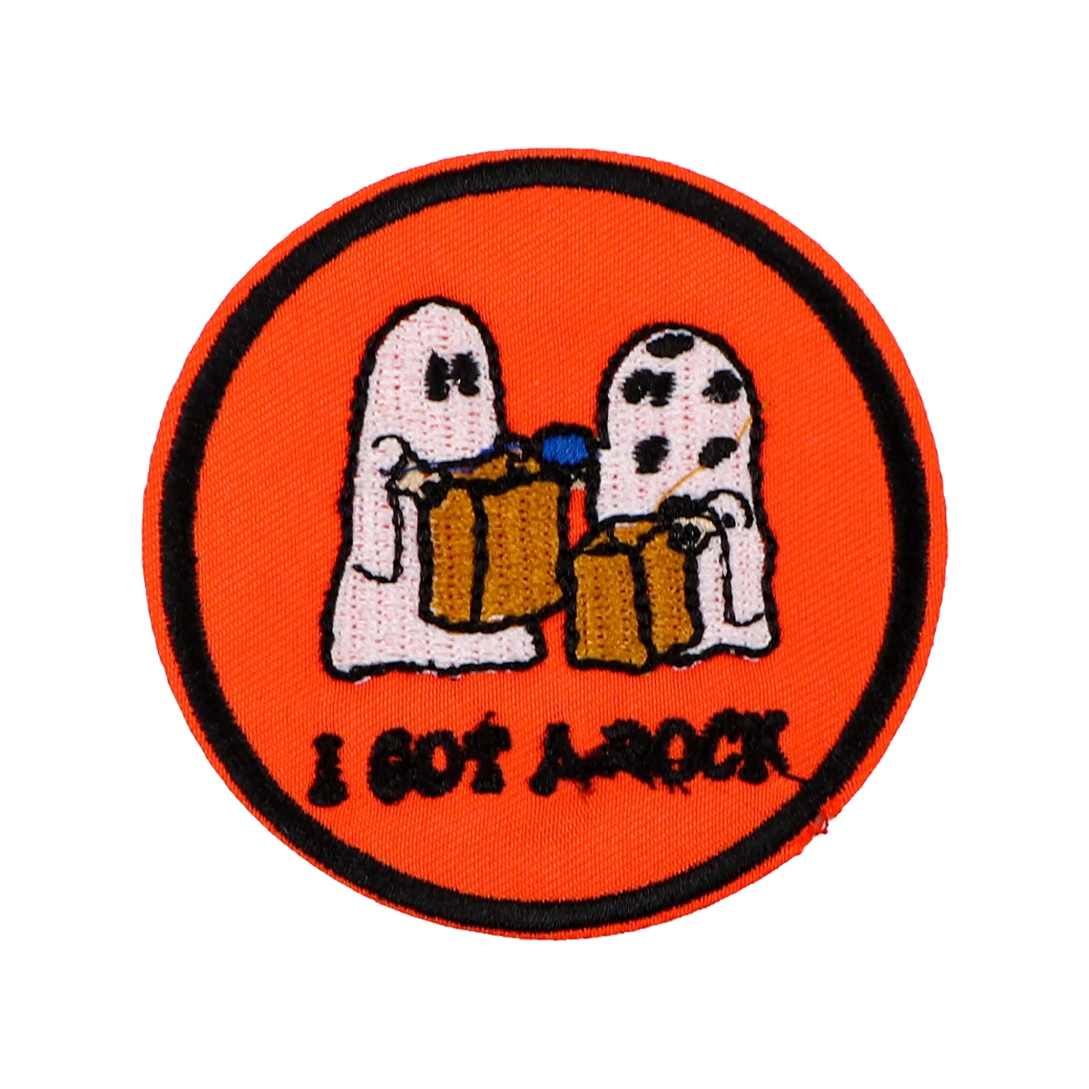 Patch bordir huruf hantu lucu untuk pakaian DIY Patch lencana besi Pada Patch pakaian Applique stiker