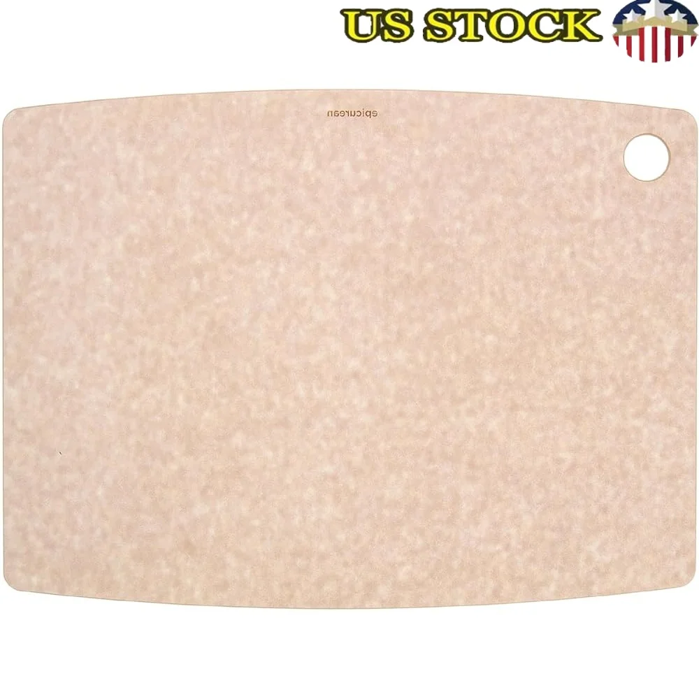 

Natural Cutting Board 17.5x13 Durable Knife Friendly Non-Porous Lightweight Chopping Slicing Serving Easy Storage Multi-Use