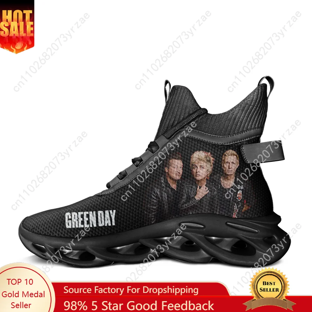 

Green Day High Top Flats Sneaker Men Women Running Sports Shoe High Quality Fashion Sneaker Lace Up Mesh Footwear Custom Shoes