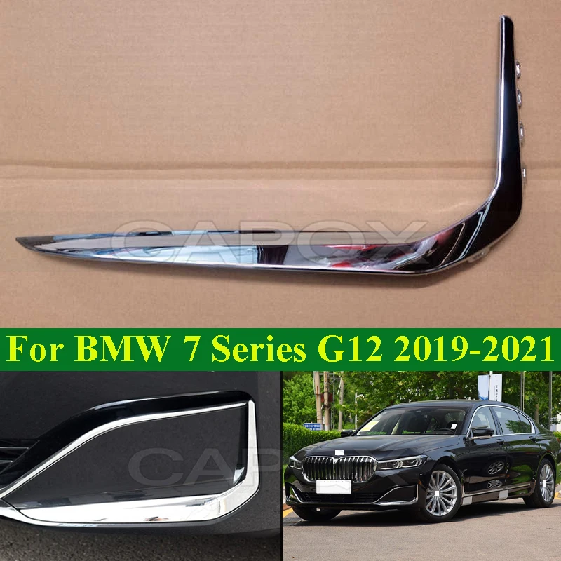 

CAPQX передний бампер, противотуманная фара, рамка, крышка для BMW 7 серии G12 730 740 750 2019-2021, противотуманная фара, декоративная яркая полоса