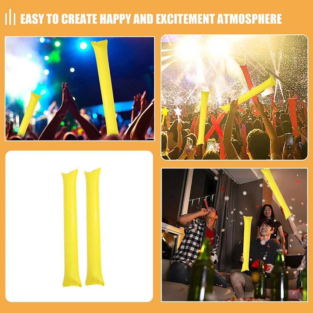

30pcs Inflatable Cheer Sticks Yellow Lightweight Fun Gifts Kids Safe PE Material Sports Festivals Concerts Celebrations Team