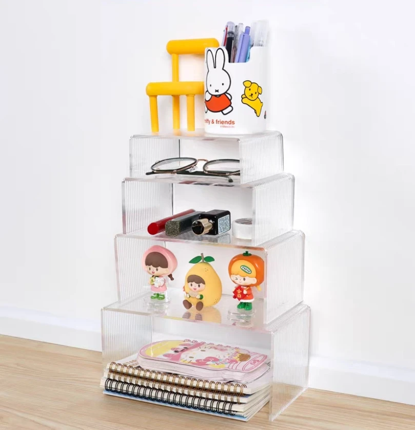4Pcs Clear Acrylic  Risers Display Stands for Cupcake Candy Food Dessert Cube Boxes  Home Decoration Organzier