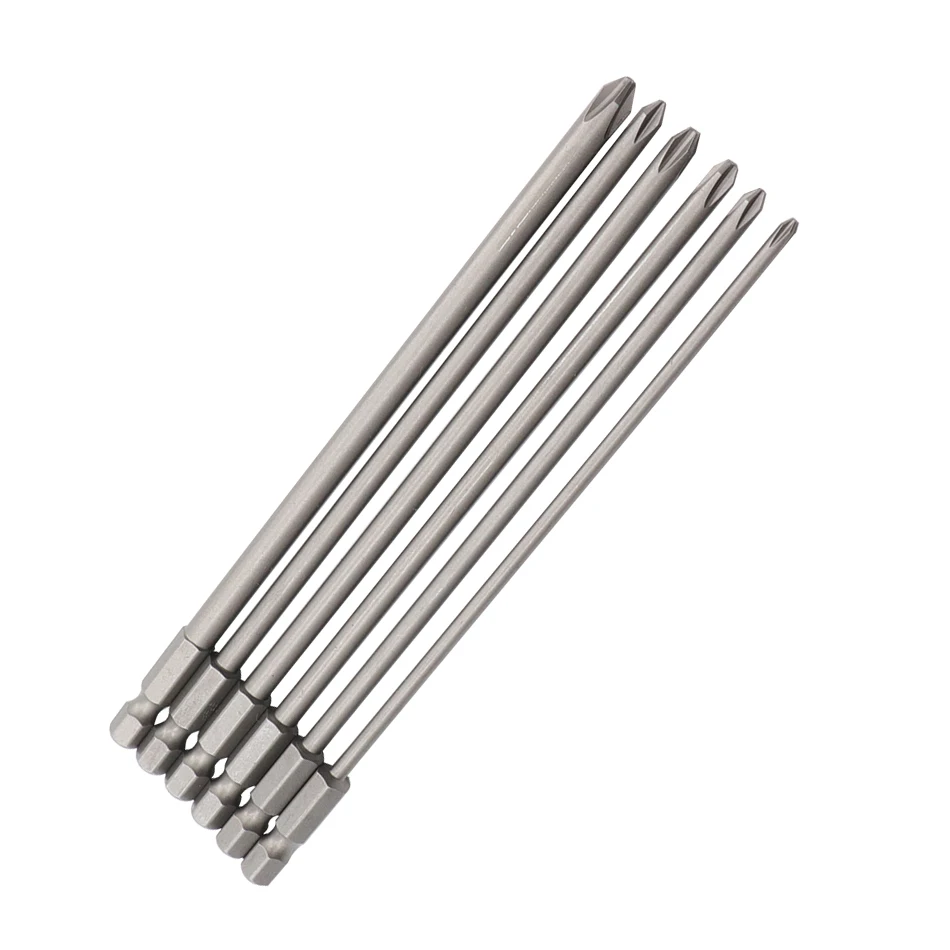 Punta per cacciavite Phillips da 6 pezzi lunga 150mm con punta per cacciavite PH1 PH2 magnetica materiale in acciaio legato S2