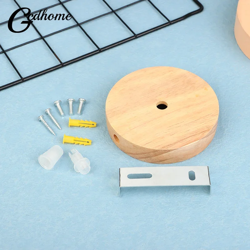 

10cm Wooden Light Canopy Kit Wood Lamp Bases Ceiling Panel Chassis Lamps Lighting Accessories Vintage Chandelier Ceiling Plate