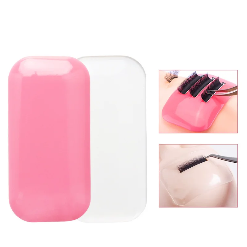 Eyelash Extension Forehead Sticker Pad Silicone Pink Transparent Planting Graft Lashes Tray Stand Pallet Pad Holder Makeup Tools