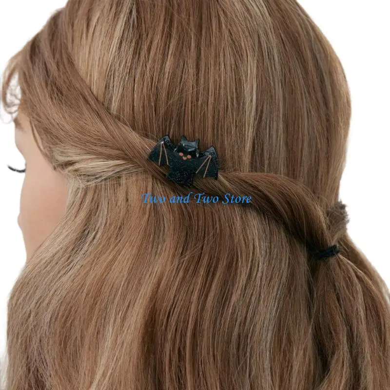 

HX6F 1PC Spiders Bat Pumpkin Hair Clip Halloween Party Supply For Kids And Adults