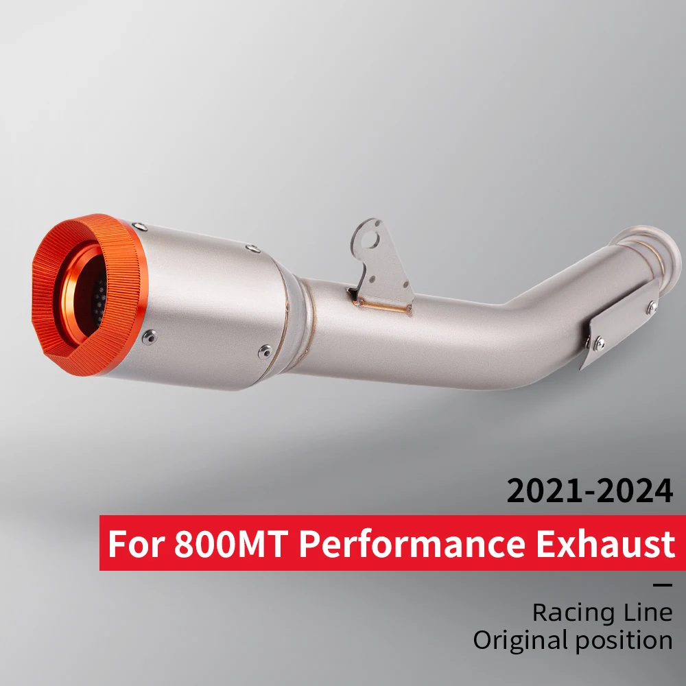 Rear section exhaust pipe, integrated orange cap, motorcycle exhaust silencer, CF 800MT, 2021-2024